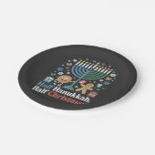 Halve Chanoeka Halve Kerst Grappig Christmukkah Papieren Bordje (Gekanteld)