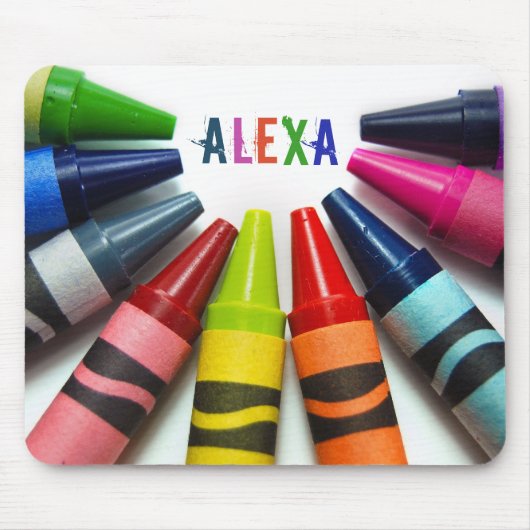 halve cirkel van witte krayonen muismat (Voorkant)