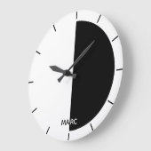 Halve cirkel zwart-wit grote klok (Hoek)