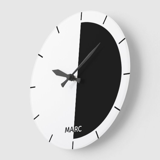 Halve cirkel zwart-wit grote klok (Hoek)