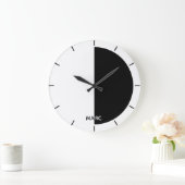 Halve cirkel zwart-wit grote klok (Huis)