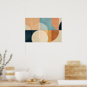 Halve cirkels in beige, bruin en zwart poster (Keuken)