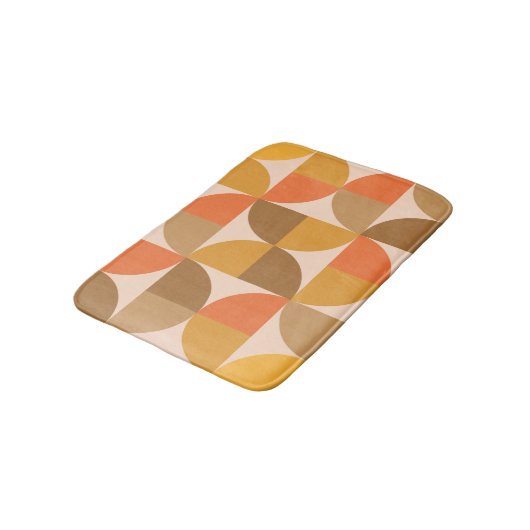 Halve cirkels Oranje en bruin uit de midden van de Badmat (Gekanteld)