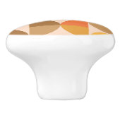 Halve cirkels Oranje en bruin uit de midden van de Keramische Knop (Zijkant)