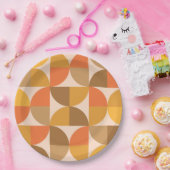 Halve cirkels Oranje en bruin uit de midden van de Papieren Bordje (Feest)