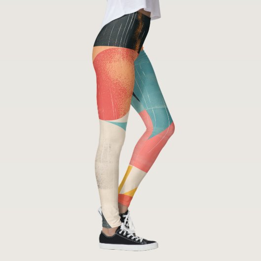 Halve cirkelvormen met texturen leggings (Rechts)