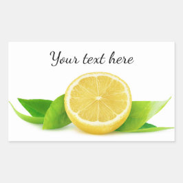 Halve citroen rechthoekige sticker