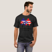 Halve Cubaanse halve Dominicaanse vlaggenkaart gec T-shirt (Voorkant volledig)