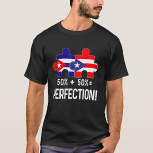 Halve Cubaanse halve Puerto Ricaanse vlag - gecomb T-shirt