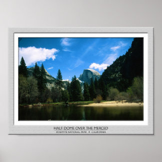 Halve Dome over de Merced Poster