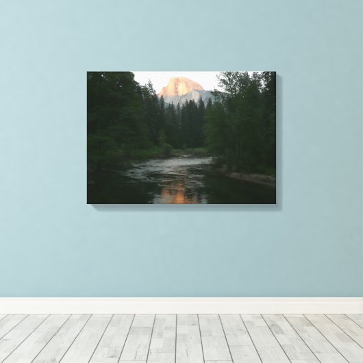 Halve Dome Sunset in Yosemite National Park Canvas Afdruk (Insitu (Houten vloer))