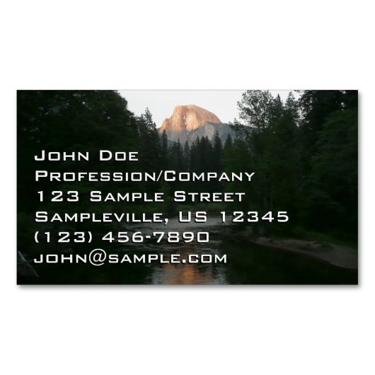 Halve Dome Sunset in Yosemite National Park Magnetisch Visitekaartje (Voorkant)