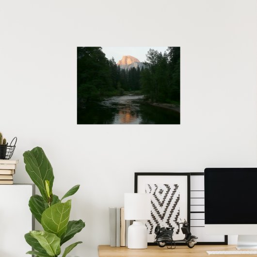 Halve Dome Sunset in Yosemite National Park Poster (Thuiskantoor)