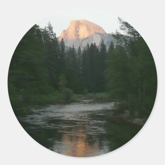 Halve Dome Sunset in Yosemite National Park Ronde Sticker (Voorkant)