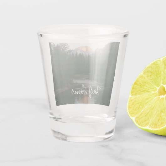Halve Dome Sunset in Yosemite National Park Shot Glas (Achterkant)