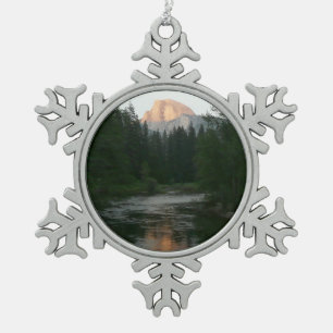 Halve Dome Sunset in Yosemite National Park Tin Sneeuwvlok Ornament