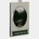 Halve Dome Sunset in Yosemite National Park Verzilverd Banner Ornament (Rechts)