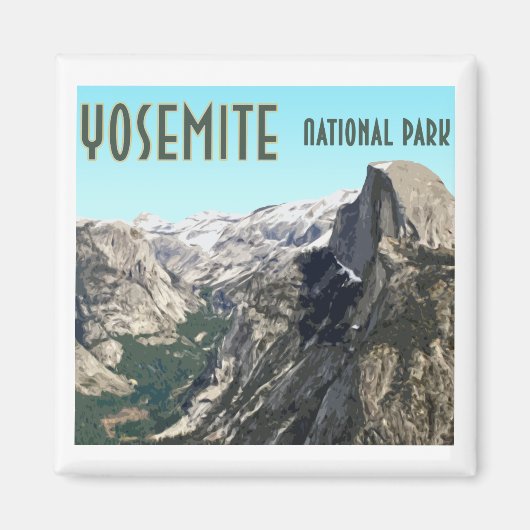 Halve Dome Yosemite National Park Souvenir Magneet (Voorkant)