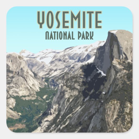 Halve Dome Yosemite National Park  Souvenir Vierkante Sticker (Voorkant)