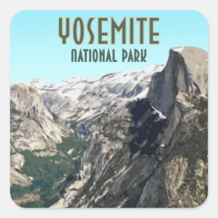 Halve Dome Yosemite National Park  Souvenir Vierkante Sticker