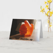 Halve duimen omhoog kaart (Gele Bloem)