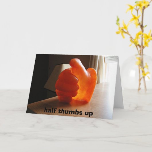 Halve duimen omhoog kaart (Gele Bloem)