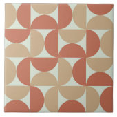 Halve eeuw Cirkels in Tan en Terracotta Tegeltje (Voorkant)