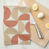 Halve eeuw Cirkels in Tan en Terracotta Theedoek (Quarter Fold)