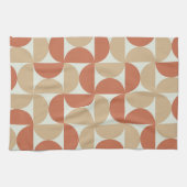 Halve eeuw Cirkels in Tan en Terracotta Theedoek (Horizontaal)