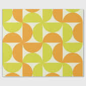 Halve Eeuw Halve Cirkels Sinaasappel en Geel Cadeaupapier (Vlak)
