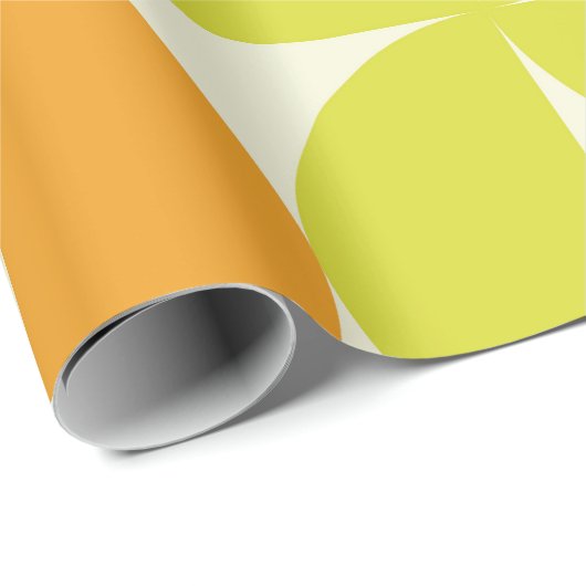 Halve Eeuw Halve Cirkels Sinaasappel en Geel Cadeaupapier (Rol Hoek)