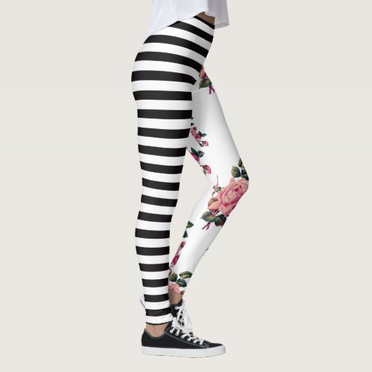 Halve en halve streep en Roos Leggings (Rechts)