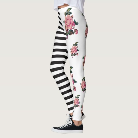 Halve en halve streep en Roos Leggings (Links)