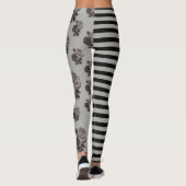 Halve en halve streep en zwarte Roos Leggings (Achterkant)