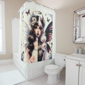 Halve engel duivel donkere schoonheid gebroken vle douchegordijn (In situ)