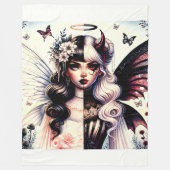 Halve engel duivel donkere schoonheid gebroken vle fleece deken (Voorkant)