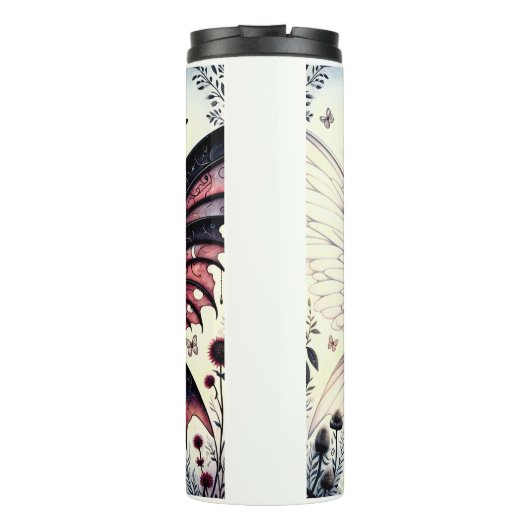 Halve engel duivel donkere schoonheid gebroken vle thermosbeker (Achterkant)