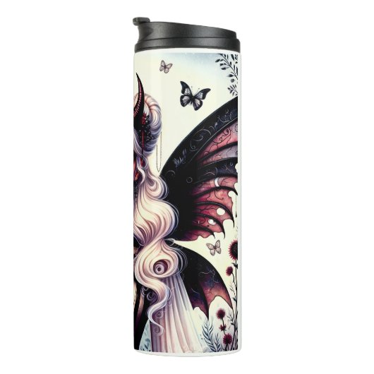 Halve engel duivel donkere schoonheid gebroken vle thermosbeker (Geroteerd rechts)
