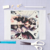 Halve engel duivel donkere schoonheid gebroken vle tissuepapier (Craft)