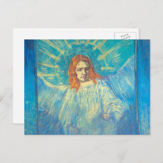Halve figuur van een engel van Vincent van Gogh Briefkaart (Voorkant / Achterkant)