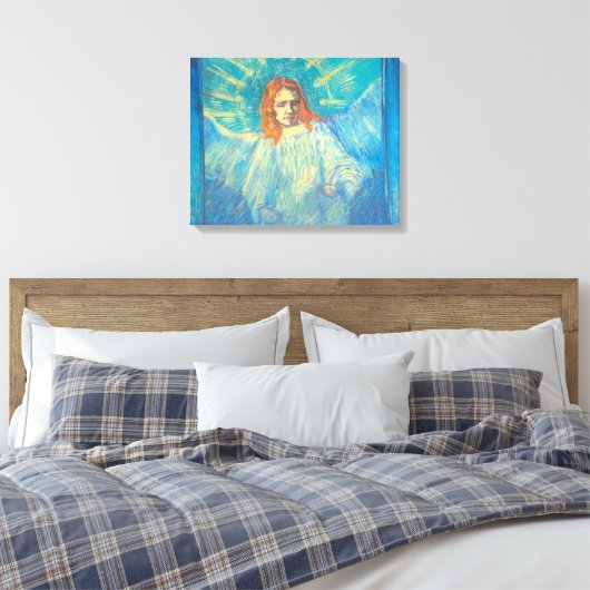 Halve figuur van een engel van Vincent van Gogh Canvas Afdruk (Insitu (Slaapkamer))