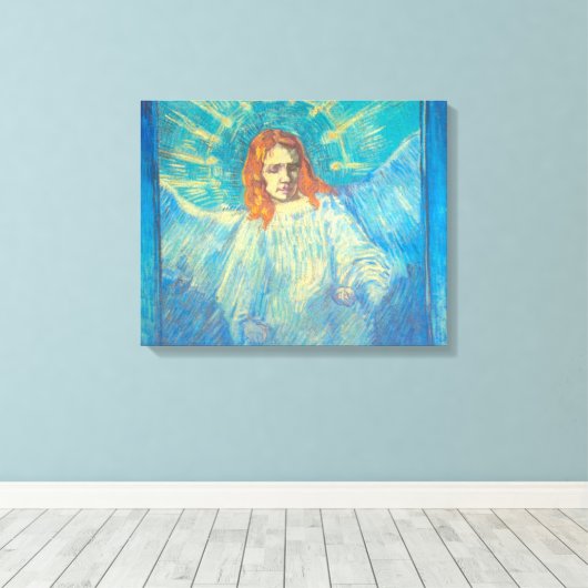 Halve figuur van een engel van Vincent van Gogh Canvas Afdruk (Insitu (Houten vloer))