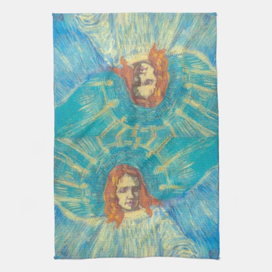 Halve figuur van een engel van Vincent van Gogh Theedoek (Verticaal)