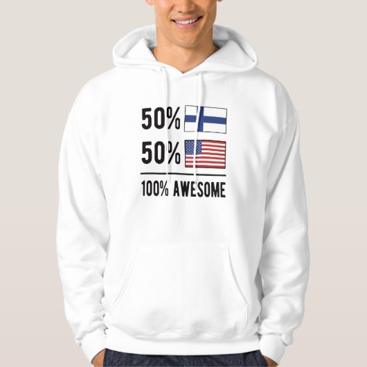 halve Finse halve Amerikaanse vlag Finland Verenig Hoodie (Voorkant)