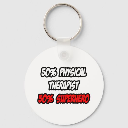 Halve fysieke therapist... halve superheld sleutelhanger (Voorkant)