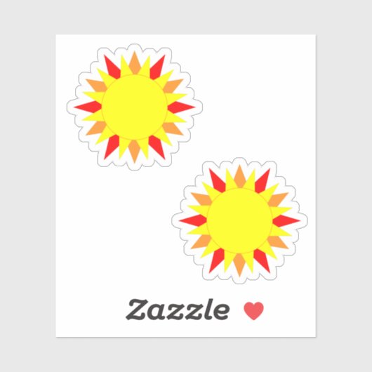 Halve Grootte Zon Stickers (Vel)