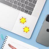 Halve Grootte Zon Stickers (Laptop met iPhone)