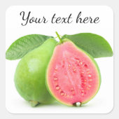 Halve guava vierkante sticker (Voorkant)
