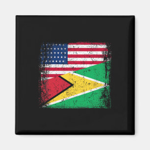Halve Guyaanse Vlag Vintage Guyana VS  Magneet