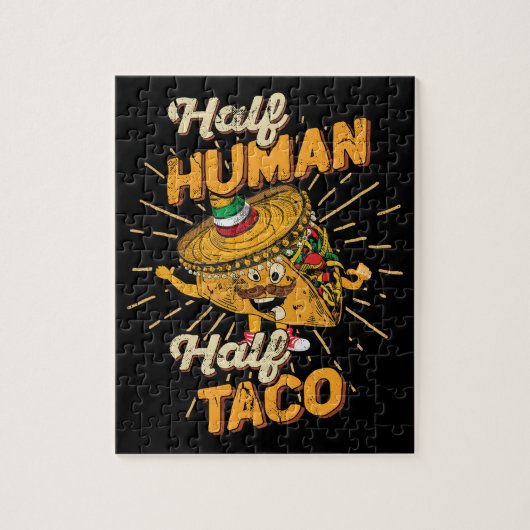 Halve halve maan halve Taco dinsdag Cinco de Mayo Legpuzzel (Verticaal)